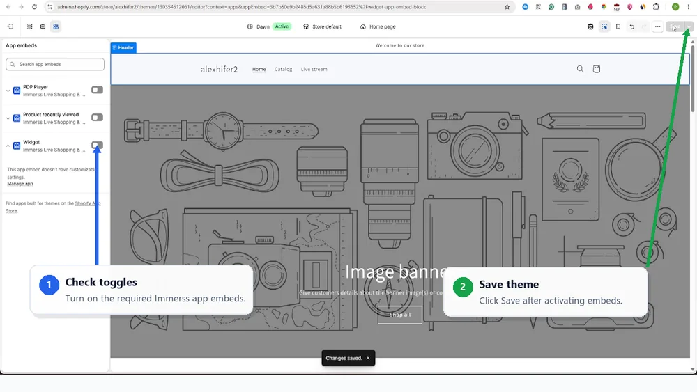Enable app embeds