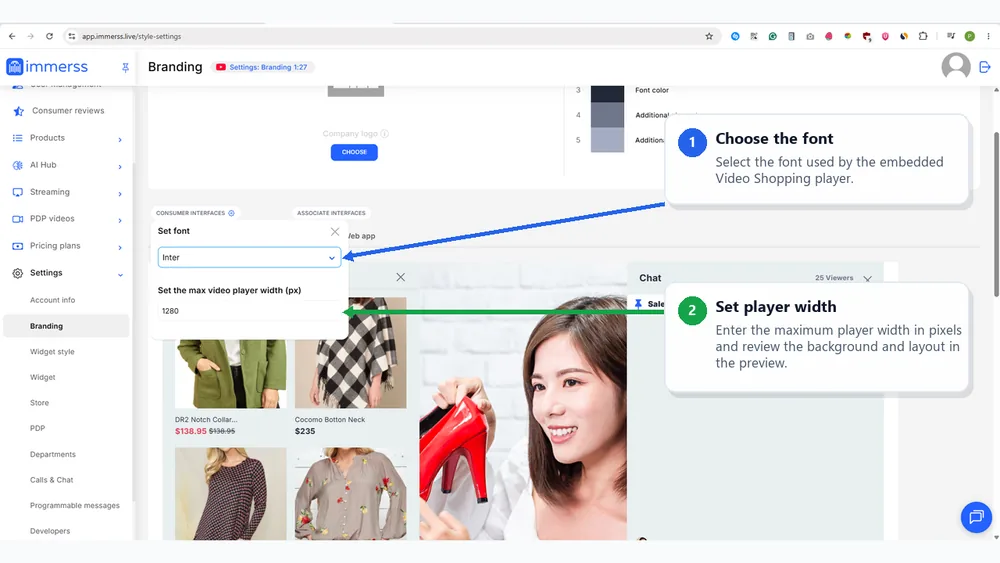 Configure the video player